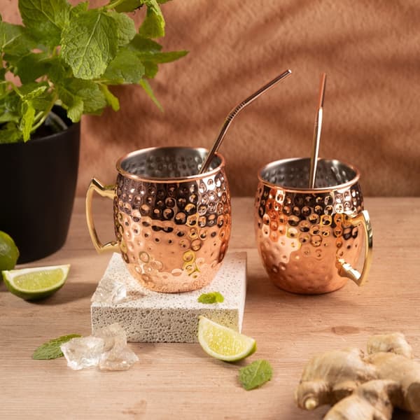 STÅLMUSSAR 500 ml FÖR DRYCKER MOSCOW MULE KINGHOFF KH-2000