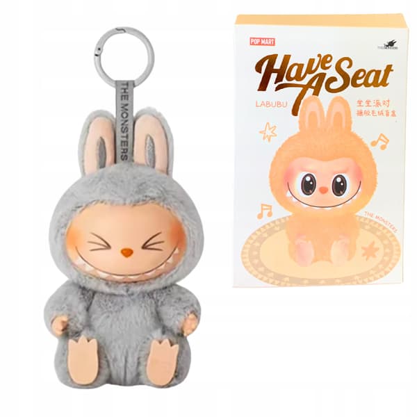 Maskot Docka Nyckelring Lilldocka Figur Plusch Överraskning Låda Sitter