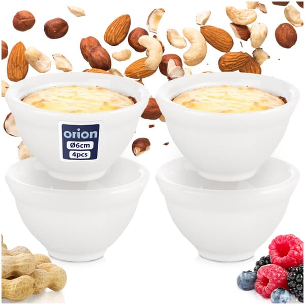 Porslins skålar för snacks 6 cm, 40 ml 4 st