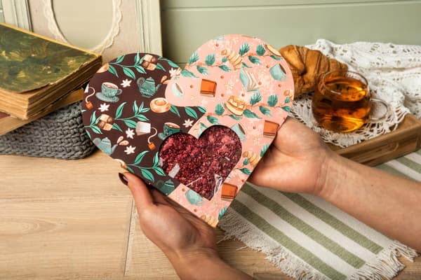 Gave til Bedstemors og Bedstefars dag sæt hjerte chokolade kaffe te honning