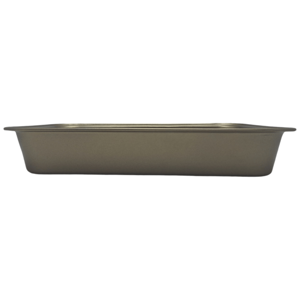 BAKPLÅT REKTANGULÄR KAKPLÅT 34x24x5,5 cm GULD