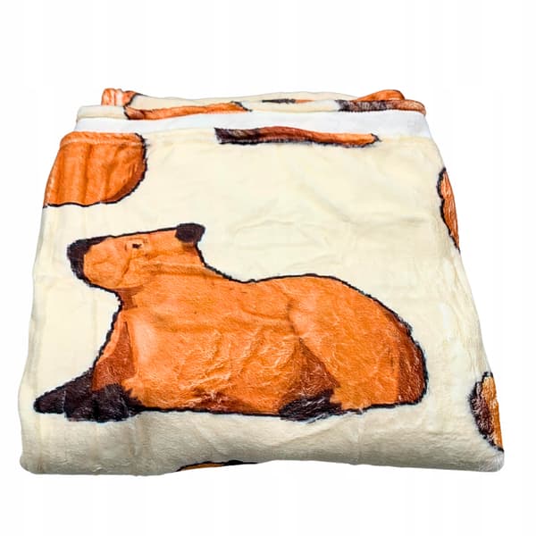 Tæppe Lille tæppe Kapybara Vinter Varm Polar Kapybara Kastetæppe 130x150