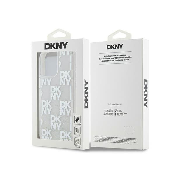 DKNY Liquid Glitter Multilogo - iPhone 15 Pro Max cover (hvid)
