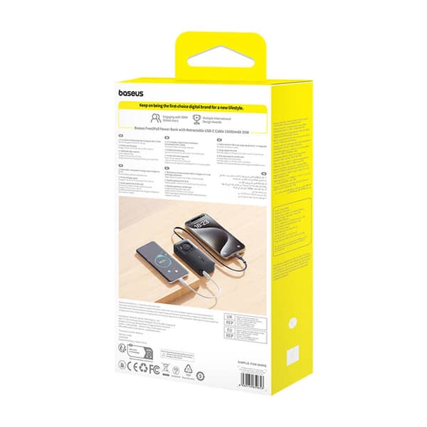 Baseus OS Free2Pull 10000mAh 30W Powerbank + Kabel (Sort)