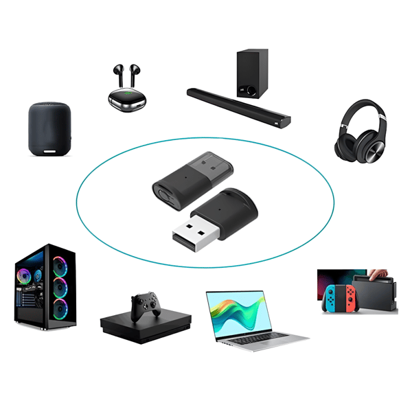 sender lyd usb bluetooth 5.0 bt tx adapter sender lyd konverter