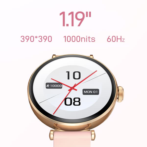 Smartklocka KIESLECT Pura Guld 1,19" AMOLED Bluetooth 5.2 IP68