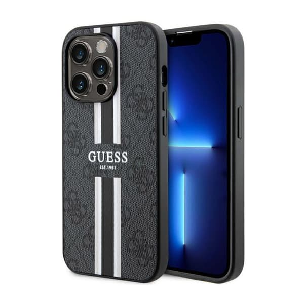 Guess 4G Printed Stripes MagSafe - iPhone 14 Pro Max cover (sort)