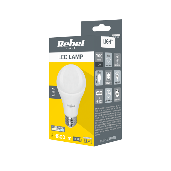 LED-lamppu Rebel Light (12 W, A60)
