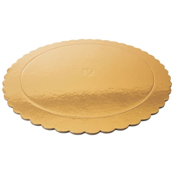 Tårtaunderlag, guld rund 32 cm