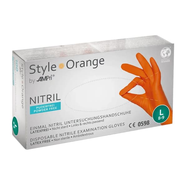 Ampri Style Orange Nitrilhandsker L 100 stk