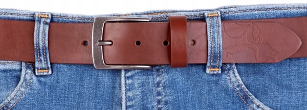 Vild jeans herrelæderbælte cognac ægte glat læder str. 120 cm