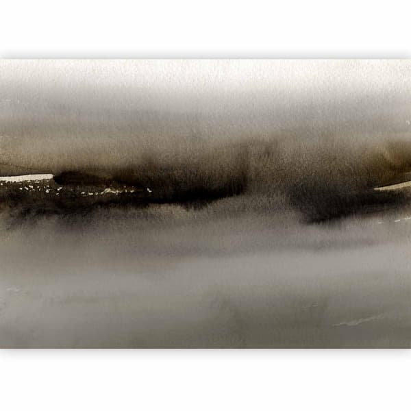 Fototapet - Dune - abstrakt moderne billede i gråtoner med sort mønster