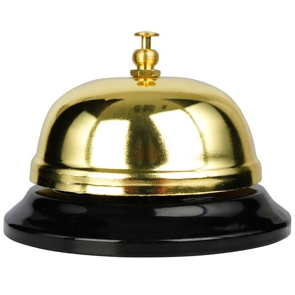 Guld bordsklocka 8,5x6 cm