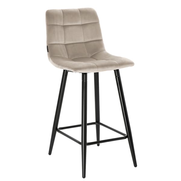 TORE sammet beige halvpall, 65 cm