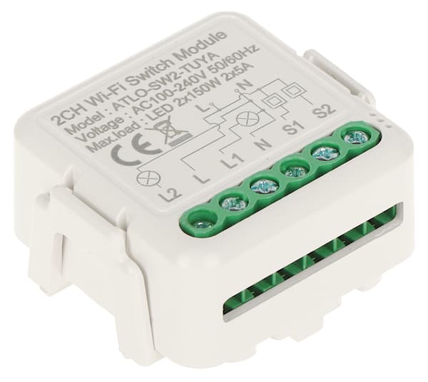ATLO-SW2-TUYA Wi-Fi Dual Smart LED-belysningscontroller, Tuya Smart