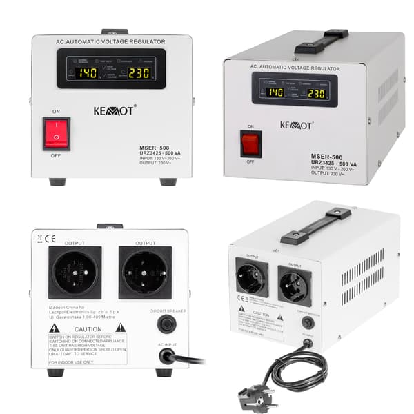 Spänningsregulator servomotor 230V 500VA Kemot