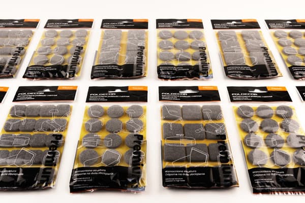 Filtpad självhäftande diameter 45 mm svarta 500 g/m2 förpackning 6 st BASIC