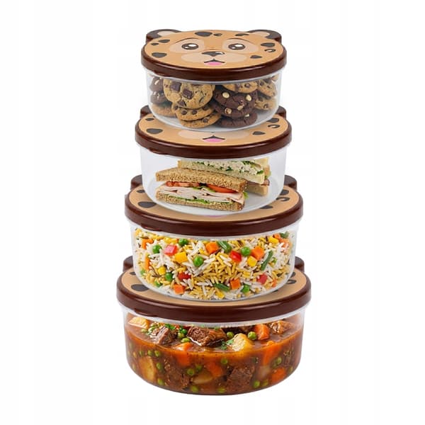 Matlåda för djurfoder, mix, 4 delar, för middag, lunchlåda