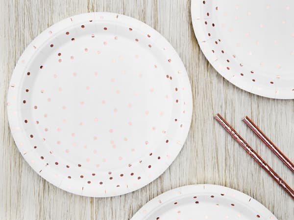 Dots tallerkener, hvide, 18 cm, 6 stk.