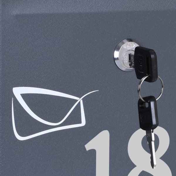 Odvin antracit postkasse med indskrifter