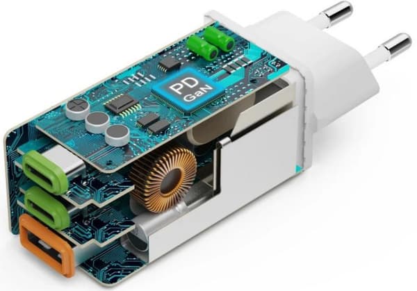 HAMA GaN 65W PD/QC Netadapter Hvid