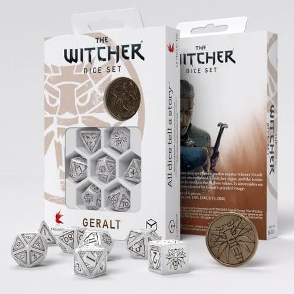 Q Workshop - The Witcher Tärningsset Geralt Den Vite Vargen
