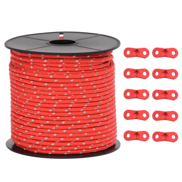 vidaXL teltreb med strammere, reflekterende elementer, 50 m, 4 mm