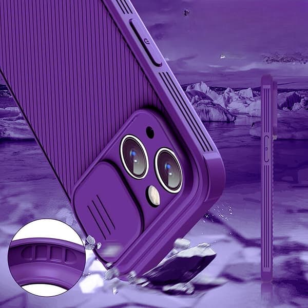 Lokass Bagcover til Apple iPhone 14 Lilla