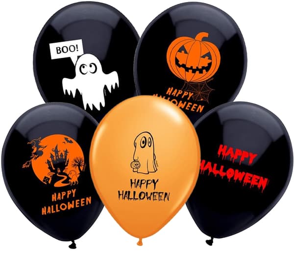 Halloween trykte balloner 5 stk.