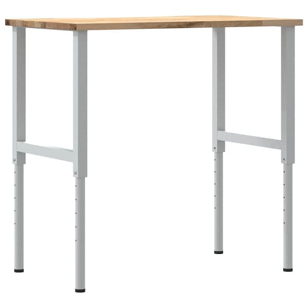 vidaXL arbejdsbord, 100x60x(71,5-98) cm, egetræ