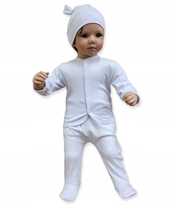 KAFTAN 92 T-SHIRT barnblus med knappar VIT