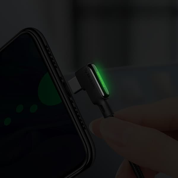 MCDODO KULMAUS-USB-SALAMAKAAPELI JOUSIKIERRE IPHONE 14 LED 2M