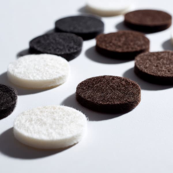 Filtpad självhäftande diameter 45 mm svarta 500 g/m2 förpackning 6 st BASIC