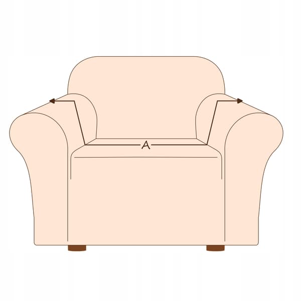 Överdrag för stol soffa 1-sitsig velour elastisk TESS beige