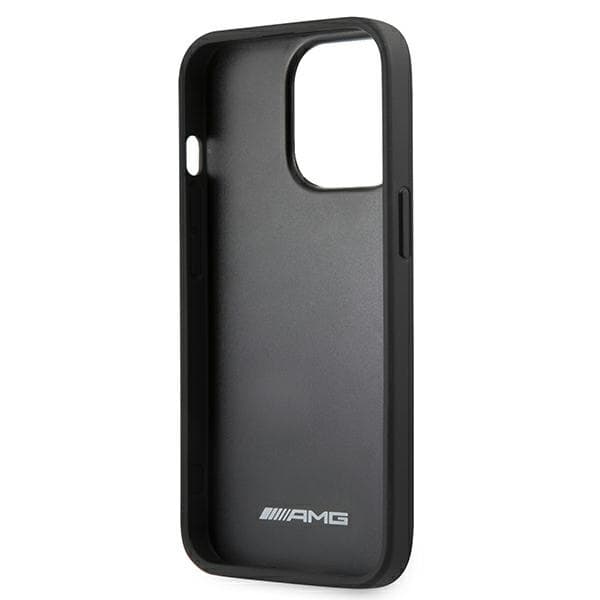 AMG AMHCP13LDOLBK iPhone 13 Pro / 136.1 sort/sort hårdt cover læder varmpræget