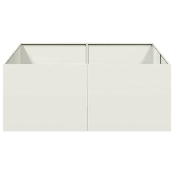 vidaXL Blomkruka vit 100x100x40 cm stål