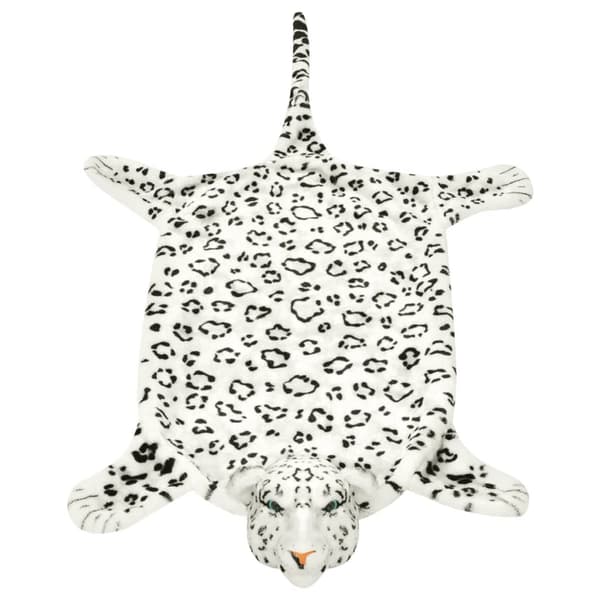 vidaXL plys leopardtæppe, 139 cm, hvid