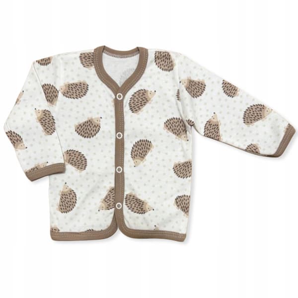 KAFTAN barnkaftan 116 knappskjorta långärmad igelkottar beige