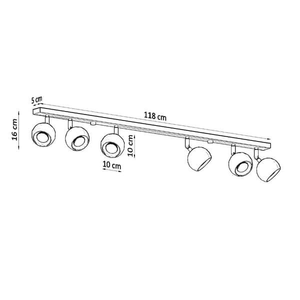 PESTEL LOFTSLAMPE 6 GU10 SORT LUMILO 04.324.48
