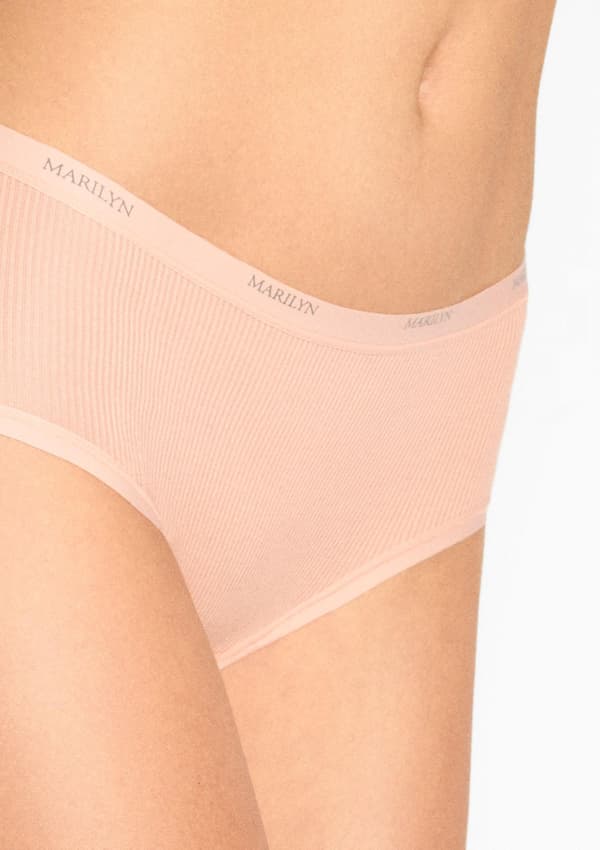 Klassiske åndbare trusser af termoaktivt materiale med beige striber L