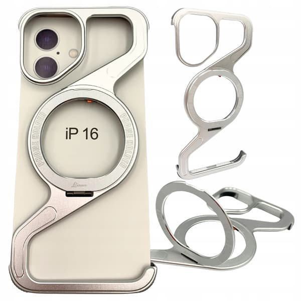 Etui til iPhone 16 Pansret Magsafe Metal Etui Titanium Holder
