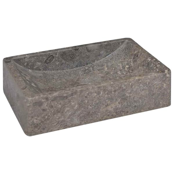 vidaXL håndvask, 45x30x12 cm, marmor, højglans grå