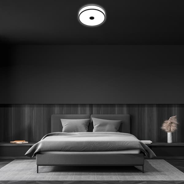 LED loftlampe 18W 2200lm Ø38 neutral hvid sorte ringe