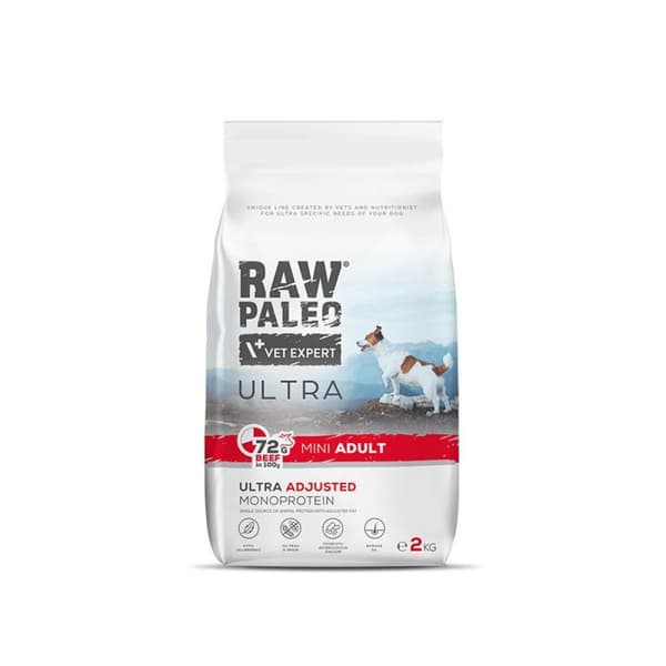 VetExpert Raw Paleo Ultra Oksekøds Tørfoder til Hunde 2 kg