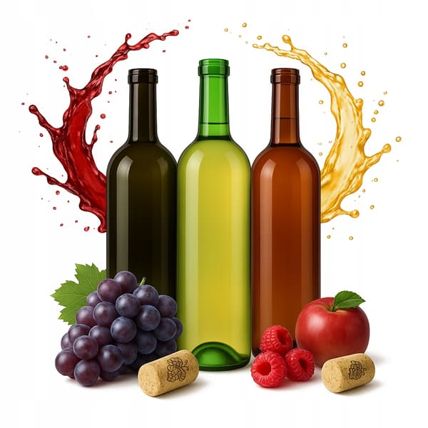 10X VINFLASKER 0,75L + PROPKER - 3 FARVER