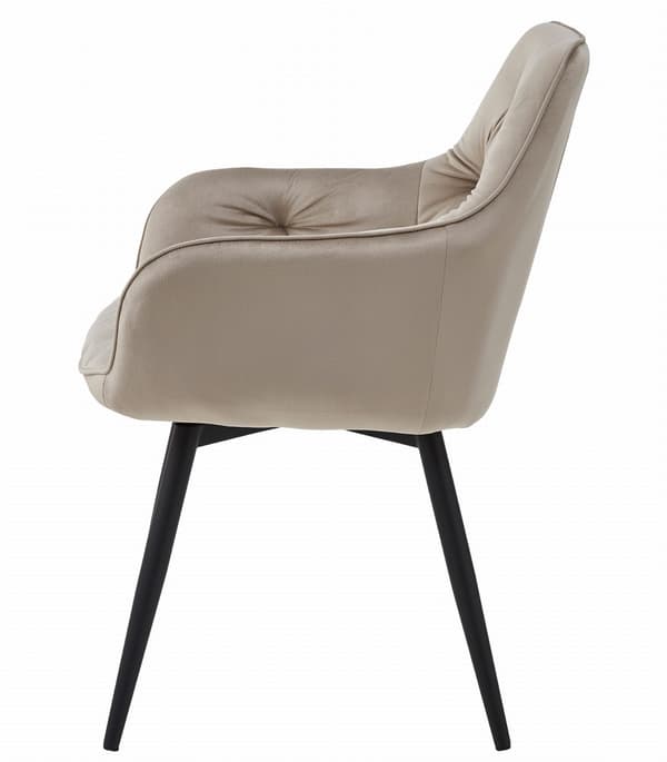 JORK360 stol - mørk beige fløjl / sorte ben x 1