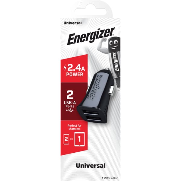 Energizer Classic - Billaddare 2x USB-A 2.4A 12W (Svart)