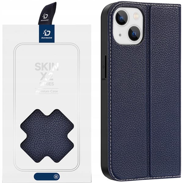 Dux Ducis Skin X2 cover til iPhone 14 Plus med magnetisk klap blå