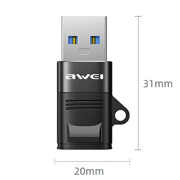 AWEI Adapter CL-13 USB-C/USB-Accarny/svart
