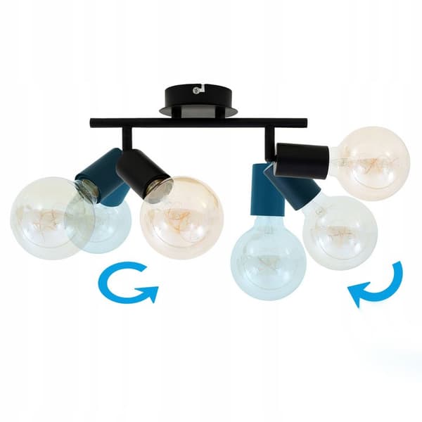 Loftlampe Spotlight 2xE27 Sort moderne - Til værelset, soveværelset, kontoret